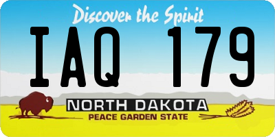 ND license plate IAQ179
