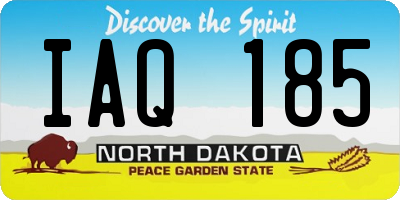 ND license plate IAQ185
