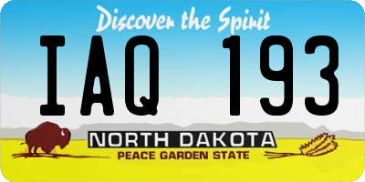ND license plate IAQ193