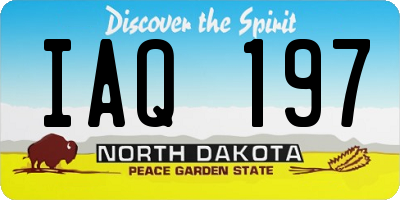 ND license plate IAQ197