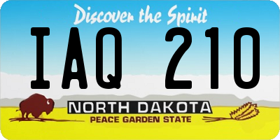 ND license plate IAQ210