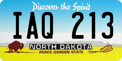 ND license plate IAQ213