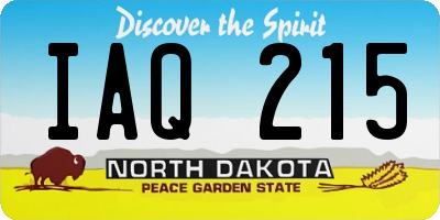ND license plate IAQ215