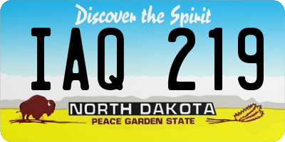 ND license plate IAQ219