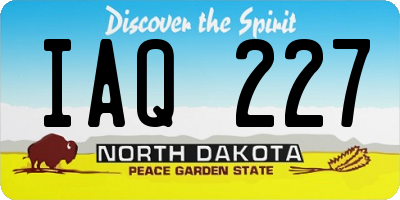 ND license plate IAQ227