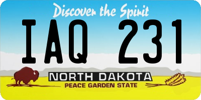ND license plate IAQ231