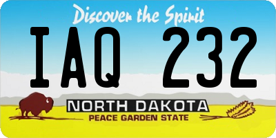 ND license plate IAQ232