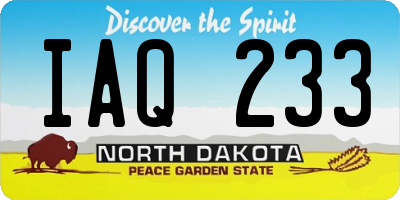 ND license plate IAQ233