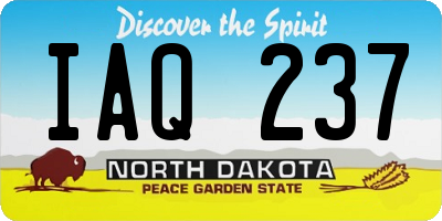 ND license plate IAQ237