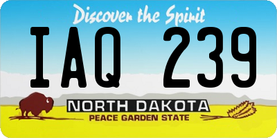 ND license plate IAQ239