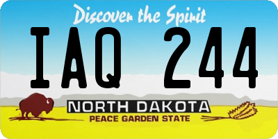 ND license plate IAQ244