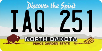 ND license plate IAQ251