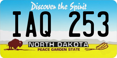 ND license plate IAQ253