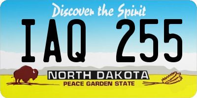 ND license plate IAQ255