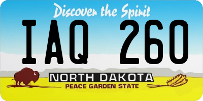 ND license plate IAQ260