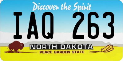 ND license plate IAQ263