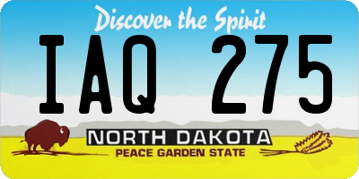 ND license plate IAQ275