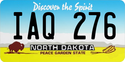 ND license plate IAQ276