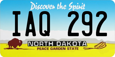 ND license plate IAQ292