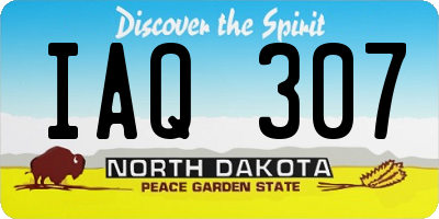 ND license plate IAQ307