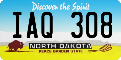 ND license plate IAQ308