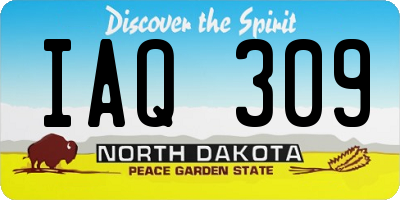 ND license plate IAQ309