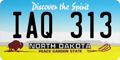 ND license plate IAQ313