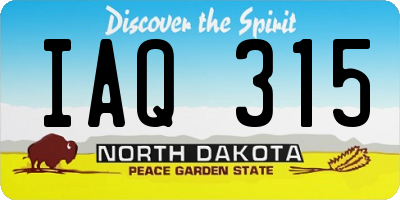 ND license plate IAQ315