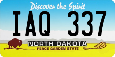 ND license plate IAQ337