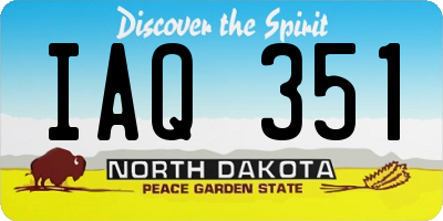ND license plate IAQ351
