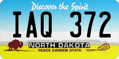 ND license plate IAQ372