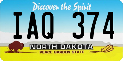 ND license plate IAQ374