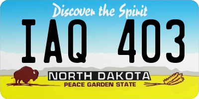 ND license plate IAQ403