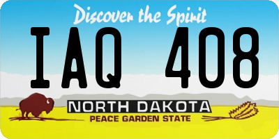 ND license plate IAQ408