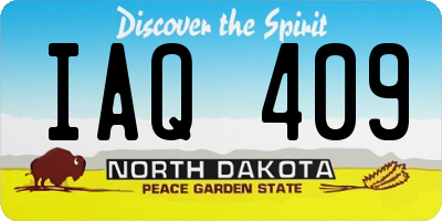 ND license plate IAQ409