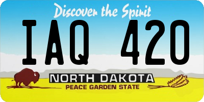 ND license plate IAQ420