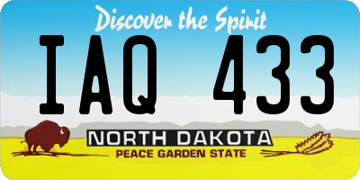 ND license plate IAQ433
