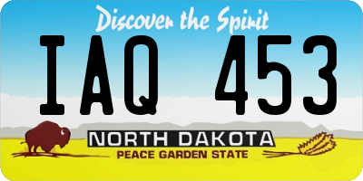 ND license plate IAQ453