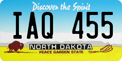 ND license plate IAQ455