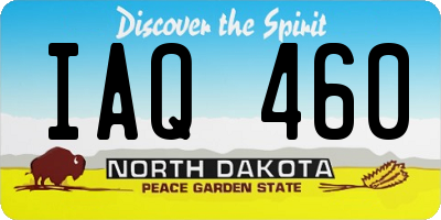 ND license plate IAQ460