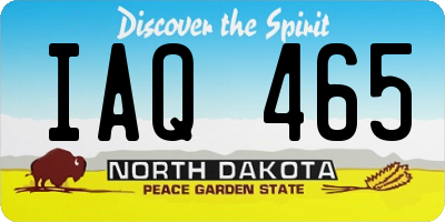 ND license plate IAQ465