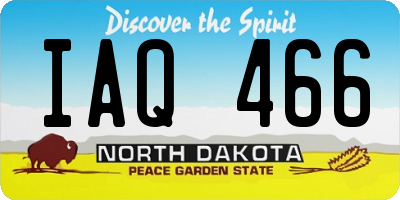 ND license plate IAQ466