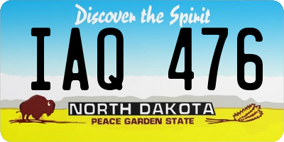 ND license plate IAQ476