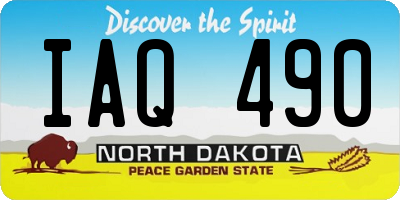 ND license plate IAQ490