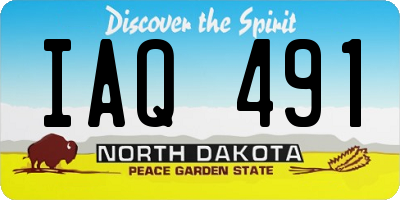 ND license plate IAQ491