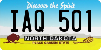 ND license plate IAQ501