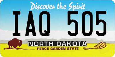 ND license plate IAQ505