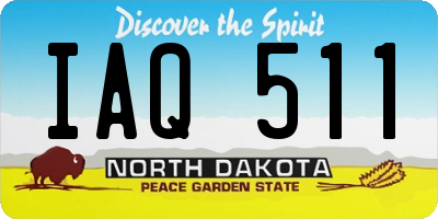 ND license plate IAQ511