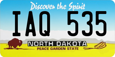 ND license plate IAQ535
