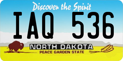 ND license plate IAQ536